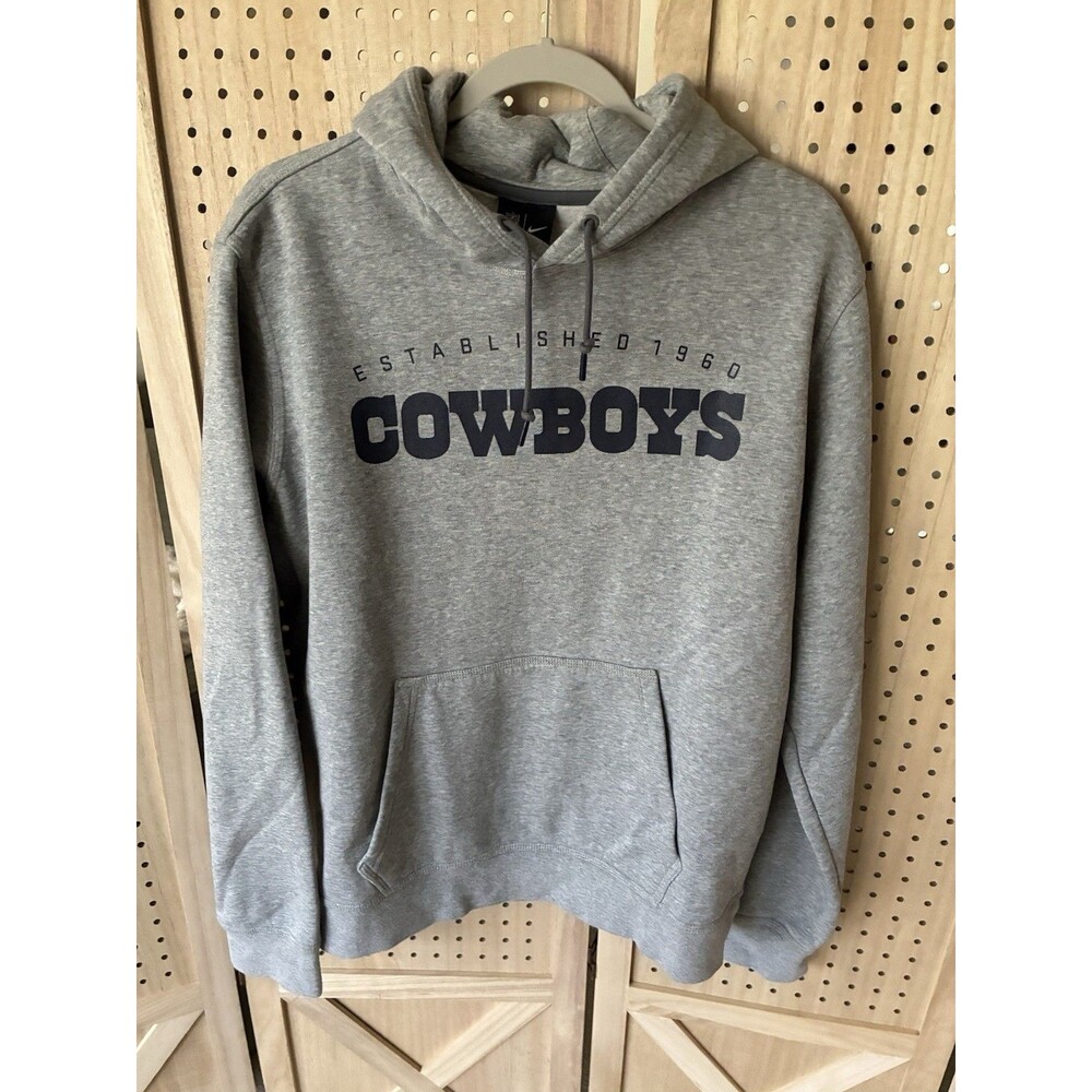 Dallas Cowboys Hoodie Mens’s Large Gray Pullover Nike NFL Football